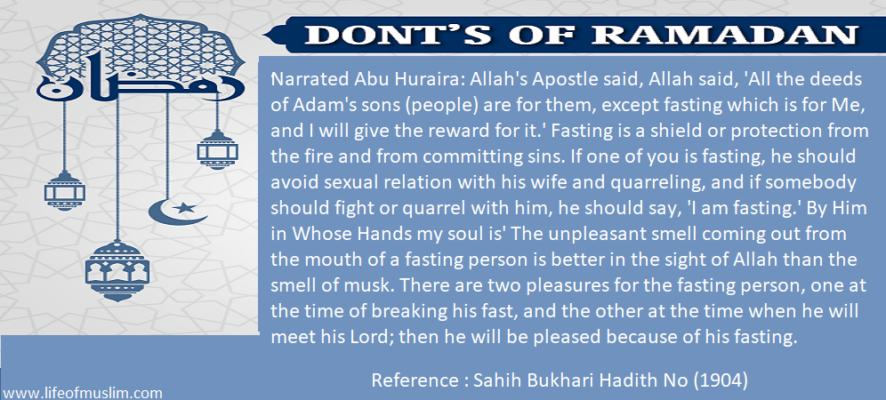 Fasting Is A Shield Or Protection From The Fire And From Committing Sins