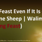 Give A Feast Even If It Is Only With One Sheep | Walimah (Wedding Feast)