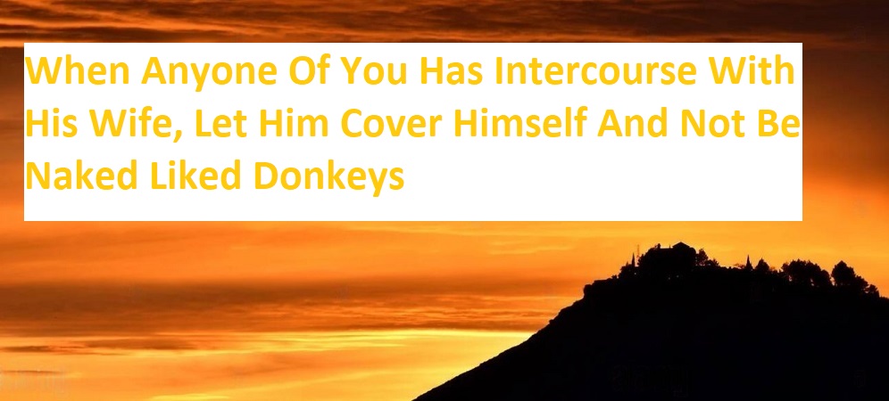 When Anyone Of You Has Intercourse With His Wife, Let Him Cover Himself And Not Be Naked Liked Donkeys