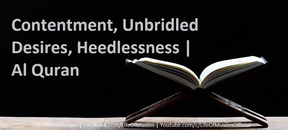 Contentment, Unbridled Desires, Heedlessness | Al Quran